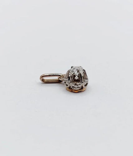 Pendentif Pendentif antique en or blanc 18k et diamant taille ancienne (circa 1900) 58 Facettes A02606