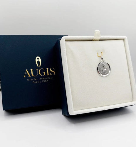 Pendentif Augis - Pendentif médaille d’amour en or blanc 18K 18 mm 58 Facettes G3822X0000