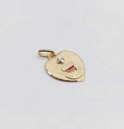Pendentif A. Augis - Pendentif médaille d’amour L’Intemporelle en or 18k rubis synthétique 58 Facettes J5013X0000