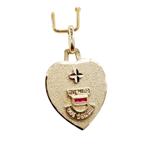 Pendentif A. Augis - Pendentif médaille d’amour L’Intemporelle en or 18k rubis synthétique 58 Facettes J5013X0000