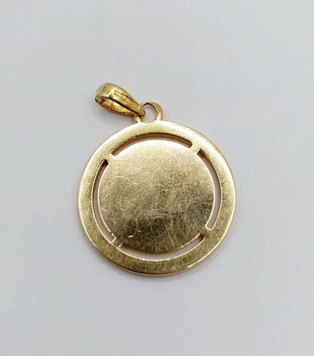 Pendentif Augis - Pendentif médaille d’amour en or jaune 18k, diamants et rubis 58 Facettes A04060