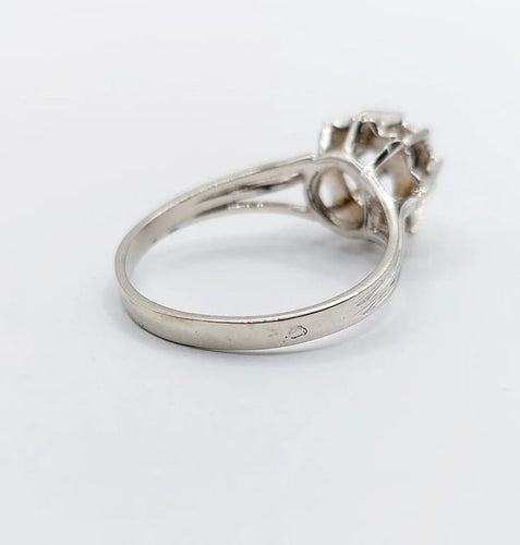 Bague 52 Bague solitaire Art déco en or blanc 18k avec saphir naturel 58 Facettes A04451