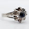 Bague 52 Bague solitaire Art déco en or blanc 18k avec saphir naturel 58 Facettes A04451