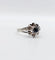 Bague 52 Bague solitaire Art déco en or blanc 18k avec saphir naturel 58 Facettes A04451