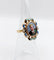 Bague 50 Bague marquise victorienne en or rose 18k à miniature émaillée (vers 1880) 58 Facettes A05021