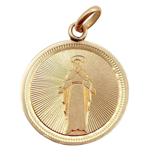 Pendentif Médaille religieuse victorienne - Pendentif en or rose 18k 58 Facettes A05064