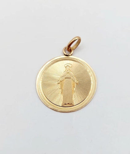 Pendentif Médaille religieuse victorienne - Pendentif en or rose 18k 58 Facettes A05064