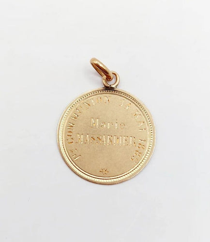 Pendentif Médaille religieuse victorienne - Pendentif en or rose 18k 58 Facettes A05064