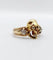 Bague 56.5 Bague momento mori ancienne tête de mort en or jaune 14k et diamants 58 Facettes A05056