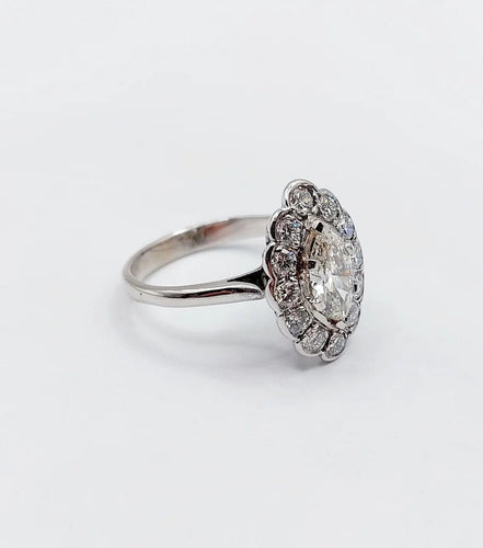 Bague 50 Bague marquise Art déco en or blanc 18k et diamants 58 Facettes A05282