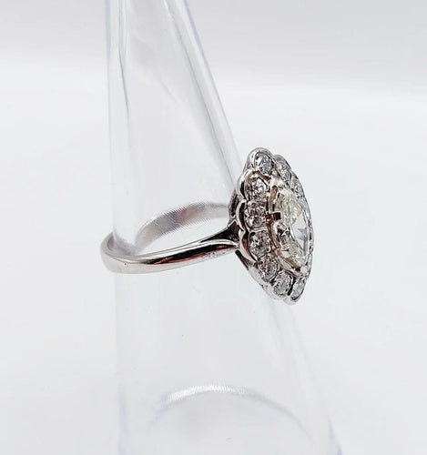 Bague 50 Bague marquise Art déco en or blanc 18k et diamants 58 Facettes A05282