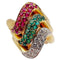 Bague 49 Trilogie - Bagues jonc vintage en or 18k avec diamants, émeraude et rubis 58 Facettes A04056-7-8