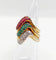 Bague 49 Trilogie - Bagues jonc vintage en or 18k avec diamants, émeraude et rubis 58 Facettes A04056-7-8
