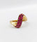Bague 49 Bague jonc vintage en or jaune 18k pavée de rubis 58 Facettes A04058
