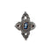 Bague 50 Bague marquise victorienne en or rose 18k et argent, saphir et diamants 58 Facettes A01237