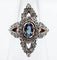 Bague 50 Bague marquise victorienne en or rose 18k et argent, saphir et diamants 58 Facettes A01237