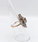 Bague 50 Bague marquise victorienne en or rose 18k et argent, saphir et diamants 58 Facettes A01237