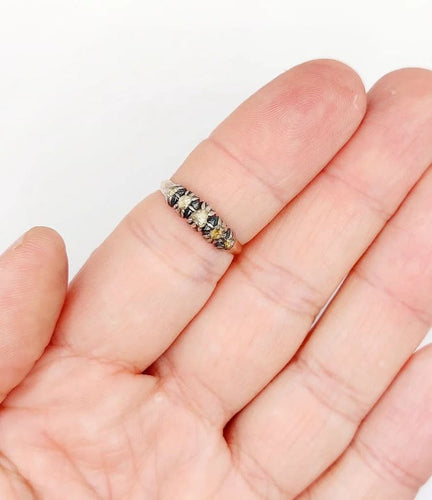 Bague 56 Bague victorienne en or rose 18k et argent aux diamants taille rose 58 Facettes A04231