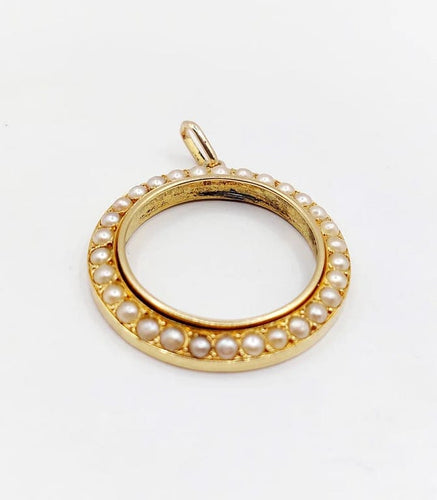 Pendentif Pendentif victorien en or jaune 18k orné de perles 58 Facettes A05277