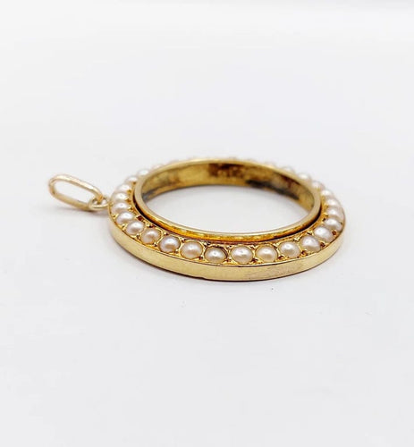 Pendentif Pendentif victorien en or jaune 18k orné de perles 58 Facettes A05277