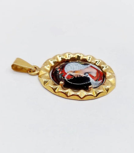 Pendentif Pendentif Art nouveau en or rose 18K avec plaque émaillée 58 Facettes A05511