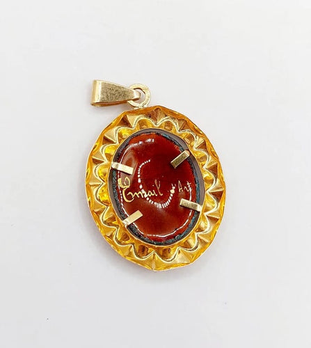 Pendentif Pendentif Art nouveau en or rose 18K avec plaque émaillée 58 Facettes A05511
