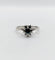 Bague 52 Bague solitaire Art déco en or blanc 18k avec saphir naturel 58 Facettes A05525