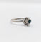 Bague 52 Bague solitaire Art déco en or blanc 18k avec saphir naturel 58 Facettes A05525
