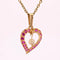 Pendentif Pendentif cœur en or jaune 18 carats, rubis de synthèse et perle 58 Facettes 21-275B