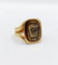 Bague 54 Chevalière sceau antique monogrammée en or jaune 18k « Esto vir » 58 Facettes A05725
