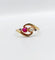 Bague 56.5 Bague toi et moi Art nouveau en or jaune 18k, rubis synthétique 58 Facettes A05749