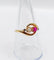 Bague 56.5 Bague toi et moi Art nouveau en or jaune 18k, rubis synthétique, perle et diamants 58 Facettes A05749