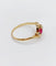 Bague 56.5 Bague toi et moi Art nouveau en or jaune 18k, rubis synthétique, perle et diamants 58 Facettes A05749