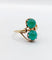 Bague 53 Bague toi et moi vintage en or jaune 18k et chrysoprases 58 Facettes A05751