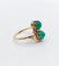 Bague 53 Bague toi et moi vintage en or jaune 18k et chrysoprases 58 Facettes A05751