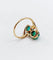 Bague 53 Bague toi et moi vintage en or jaune 18k et chrysoprases 58 Facettes A05751