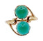 Bague 53 Bague toi et moi vintage en or jaune 18k et chrysoprases 58 Facettes A05751