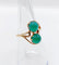 Bague 53 Bague toi et moi vintage en or jaune 18k et chrysoprases 58 Facettes A05751