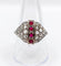 Bague 61 Bague dôme Art déco en or blanc 18k, rubis et diamants taille rose 58 Facettes A05805