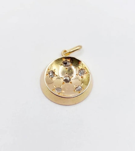 Pendentif Pendentif cible Art déco en or rose 18k et diamants taille rose 58 Facettes A05794