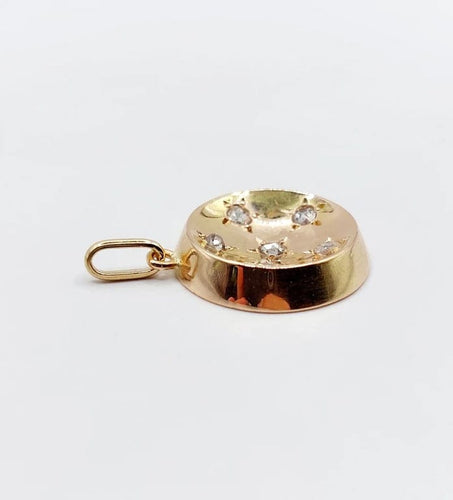 Pendentif Pendentif cible Art déco en or rose 18k et diamants taille rose 58 Facettes A05794
