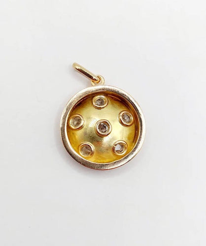 Pendentif Pendentif cible Art déco en or rose 18k et diamants taille rose 58 Facettes A05794