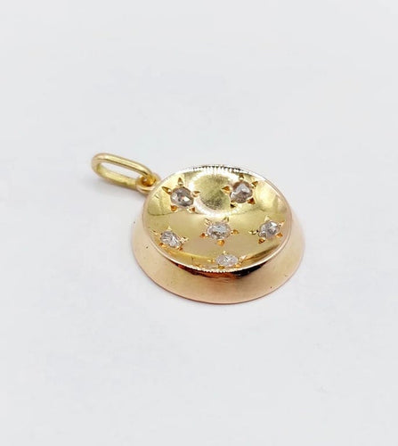Pendentif Pendentif cible Art déco en or rose 18k et diamants taille rose 58 Facettes A05795