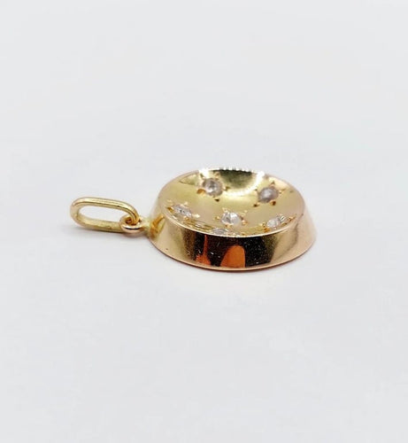 Pendentif Pendentif cible Art déco en or rose 18k et diamants taille rose 58 Facettes A05795