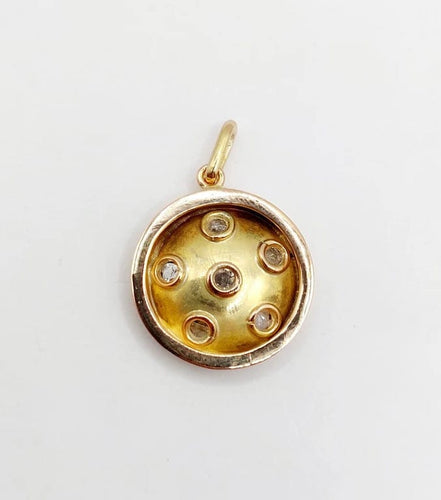 Pendentif Pendentif cible Art déco en or rose 18k et diamants taille rose 58 Facettes A05795