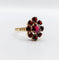 Bague 54.5 Bague marguerite vintage en or rose 18k et grenats 58 Facettes A05833