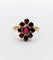 Bague 54.5 Bague marguerite vintage en or rose 18k et grenats 58 Facettes A05833