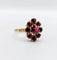 Bague 54.5 Bague marguerite vintage en or rose 18k et grenats 58 Facettes A05833