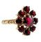 Bague 54.5 Bague marguerite vintage en or rose 18k et grenats 58 Facettes A05833