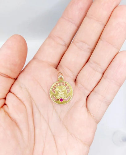 Pendentif Art Nouveau - Médaille en or jaune 18k au rubis synthétique 58 Facettes A05836